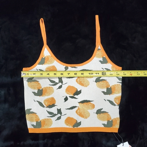 CIDER Orange Floral Knit Tank Top - Picture 6 of 7